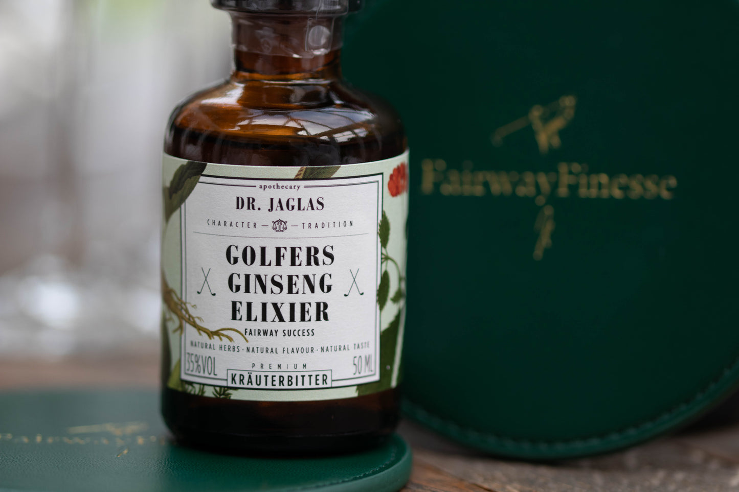 Lederuntersetzer "Fairway Finesse" - smaragdgrün