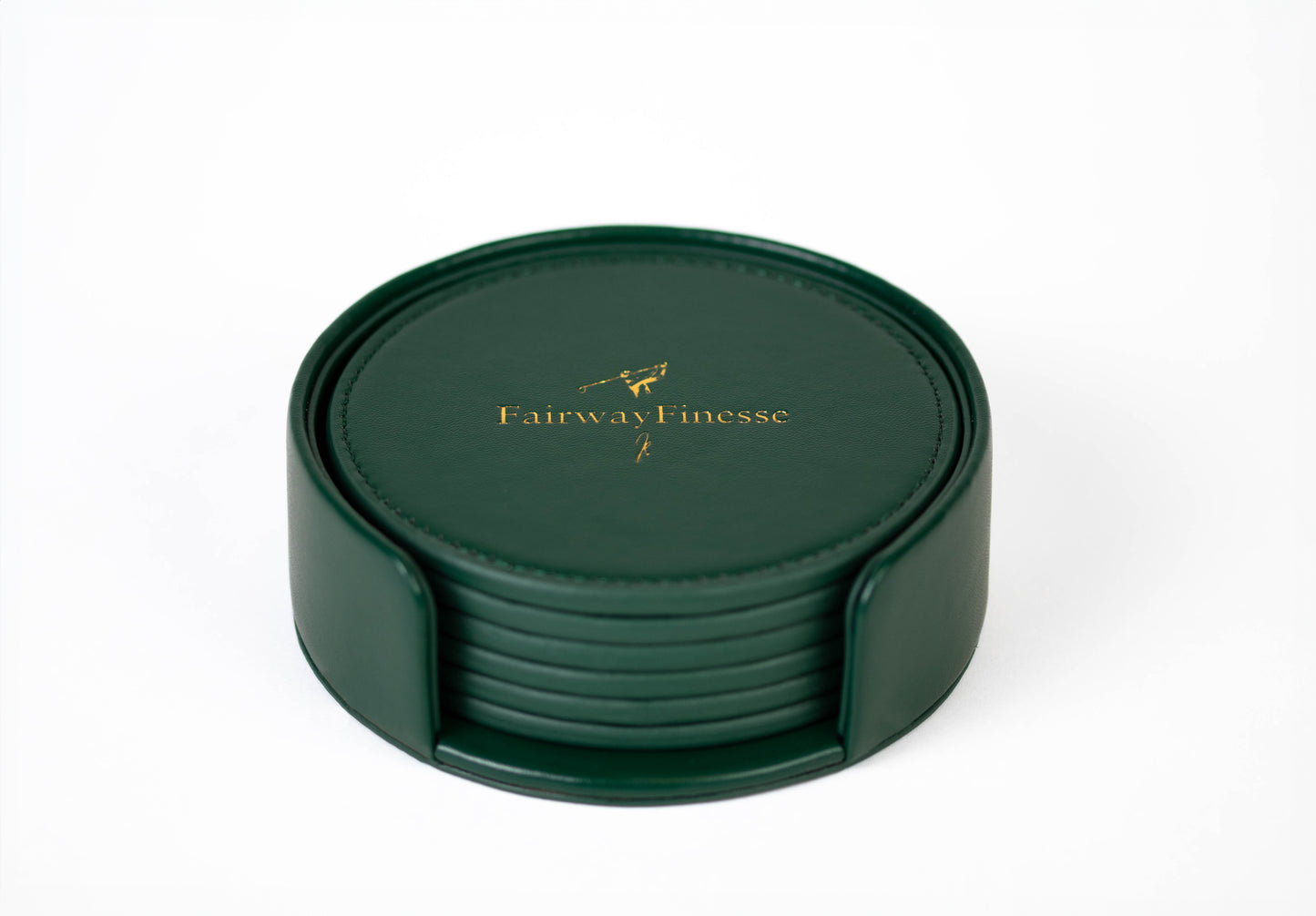 Leather Coasters "Fairway Finesse"