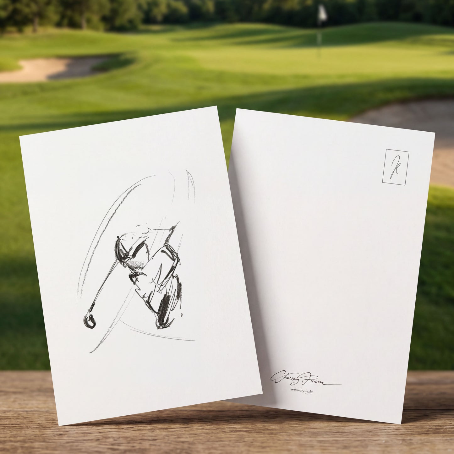 Postkarten mit Golfillustrationen